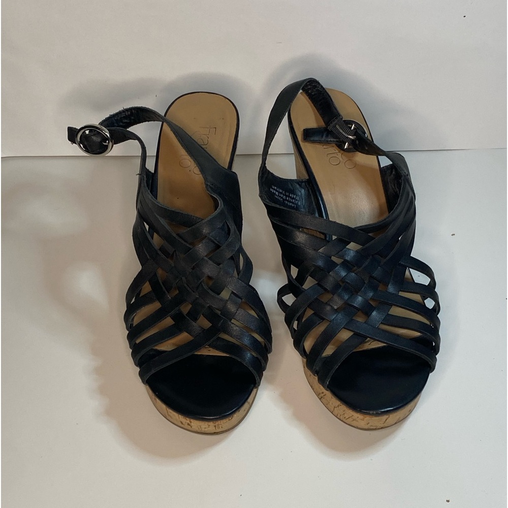 Franco Sarto black wedge heels